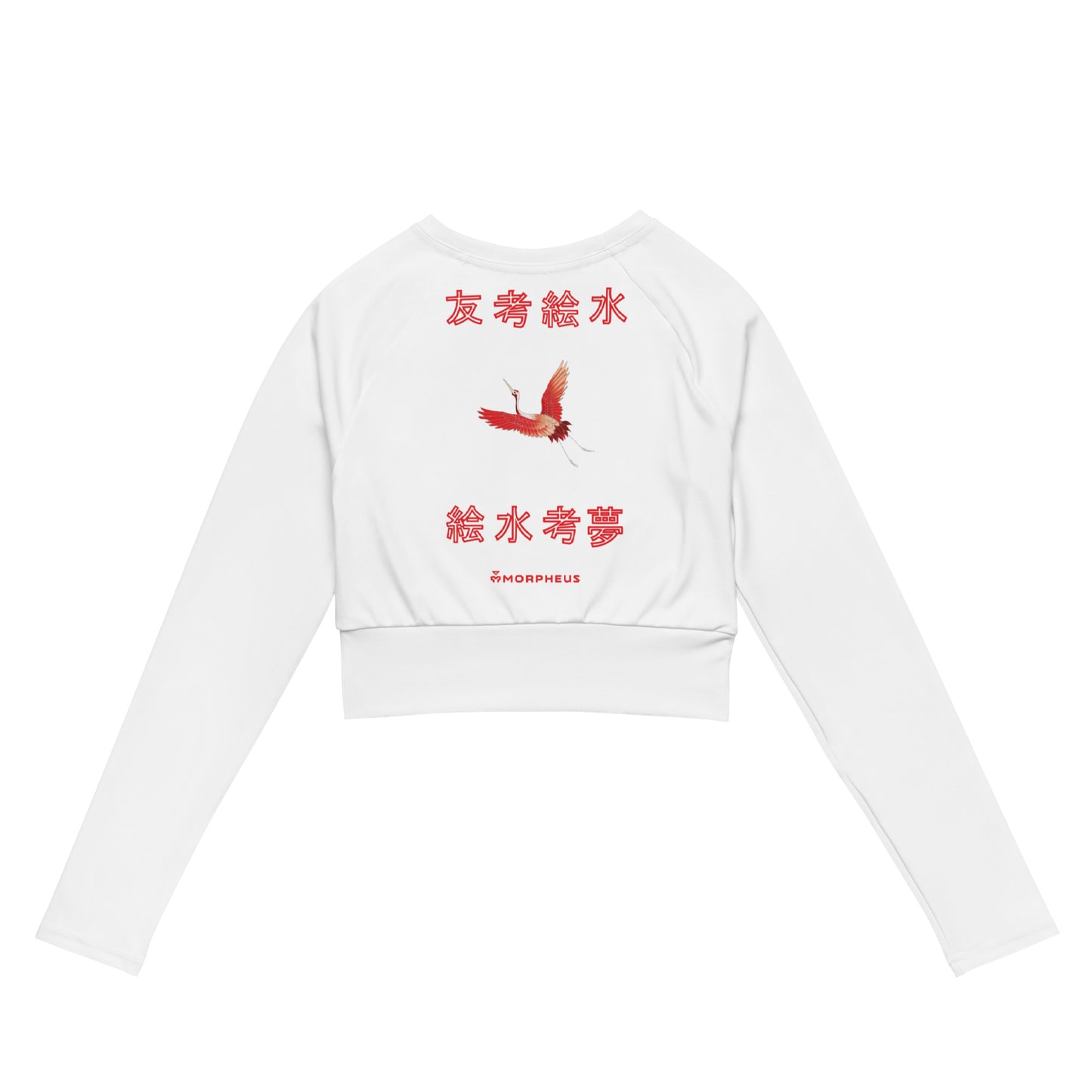 Red Crane Recycled long-sleeve Crop Top