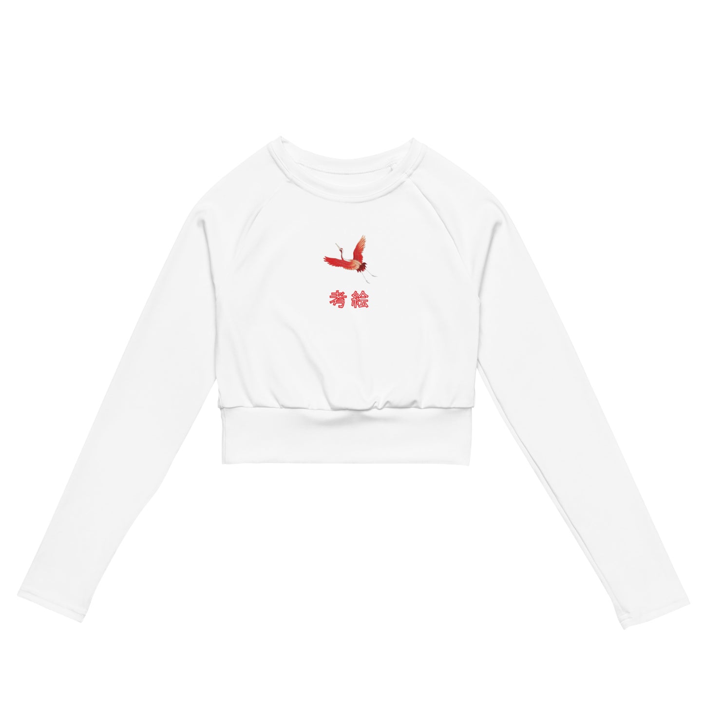 Red Crane Recycled long-sleeve Crop Top