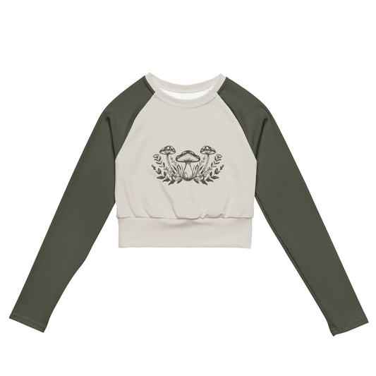 Mushroom Recycled Long-Sleeve Crop Top