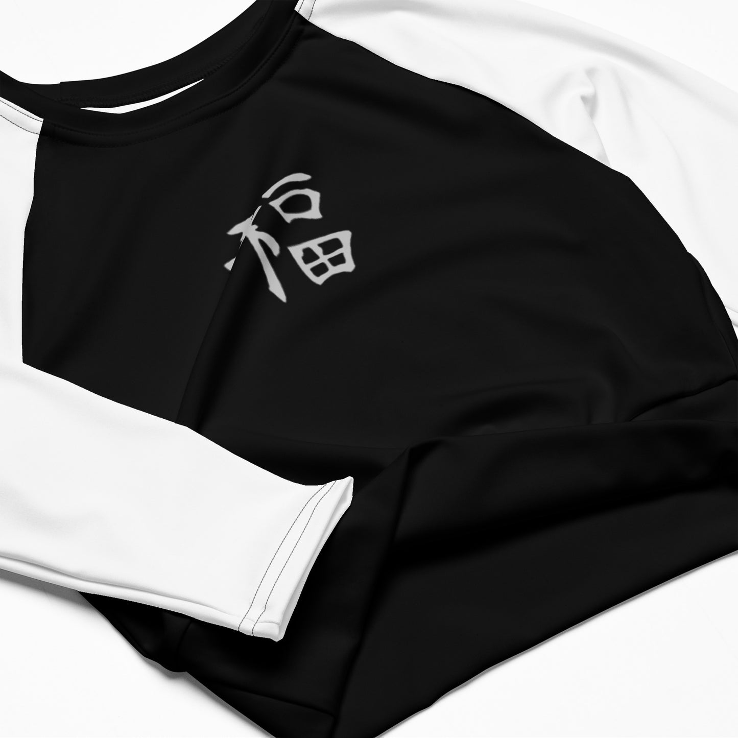 Japanese Mark Recycled long-sleeve Crop Top