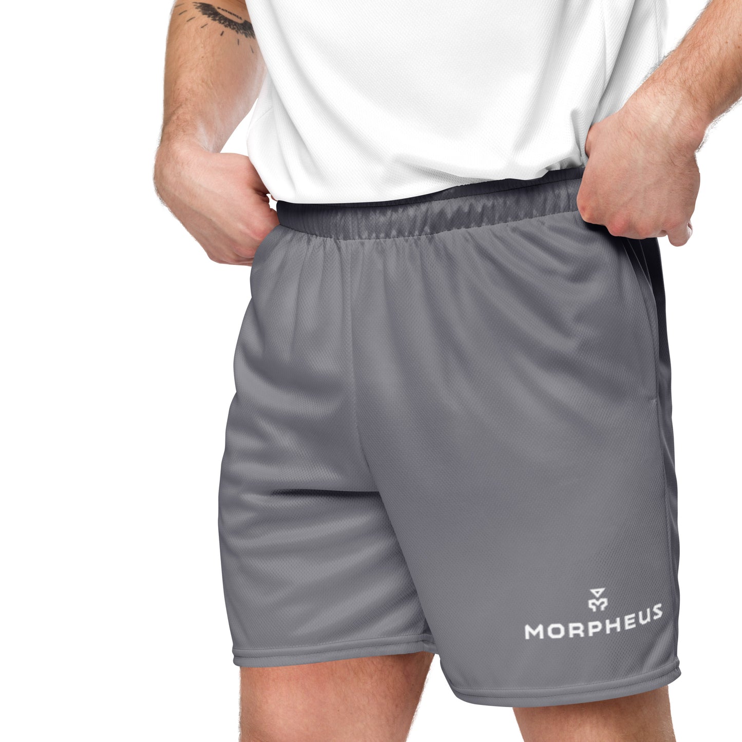 Exclusive Washed Grey Mesh Shorts