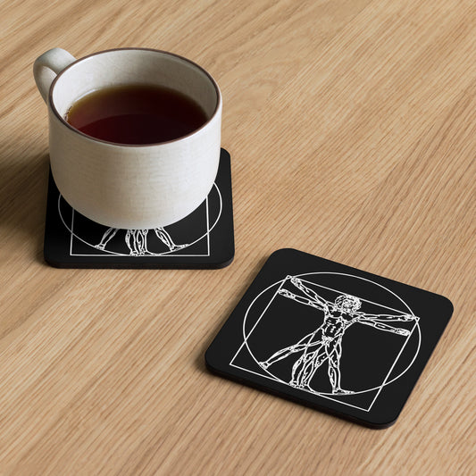 Vitruvian Man Cork-Back Coaster