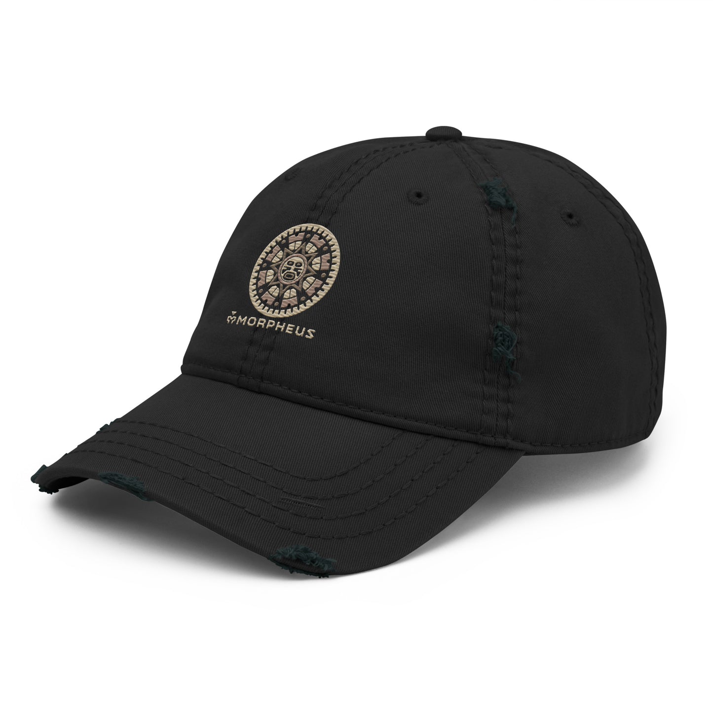 Aztec Dial Black Distressed Hat