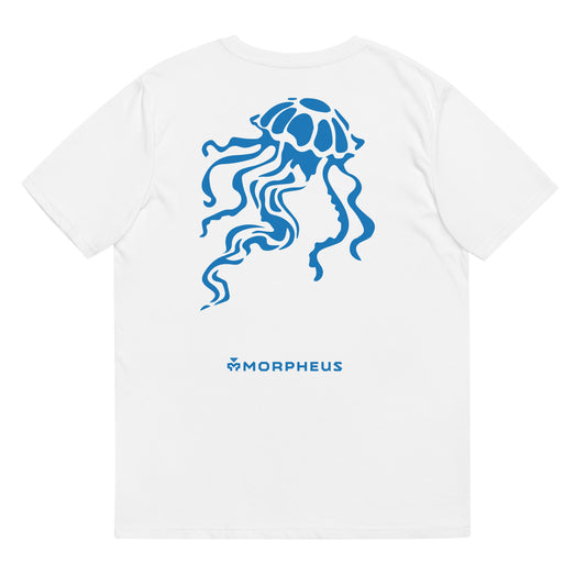 Blue Jellyfish Tribal White T-Shirt