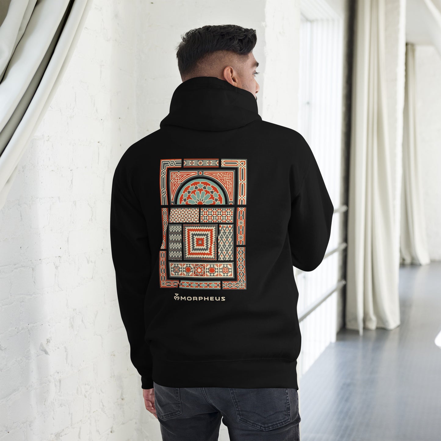 Arabic Pattern Black Hoodie