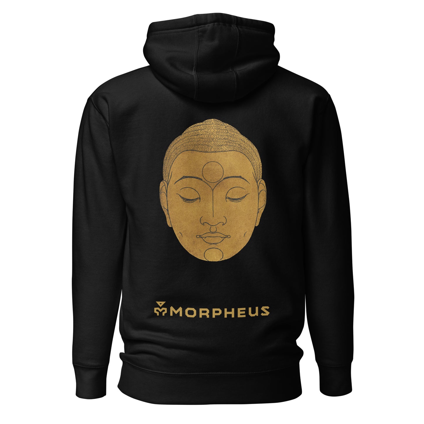 Gold Buddha Face Black Hoodie