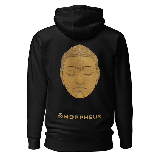 Gold Buddha Face Black Hoodie