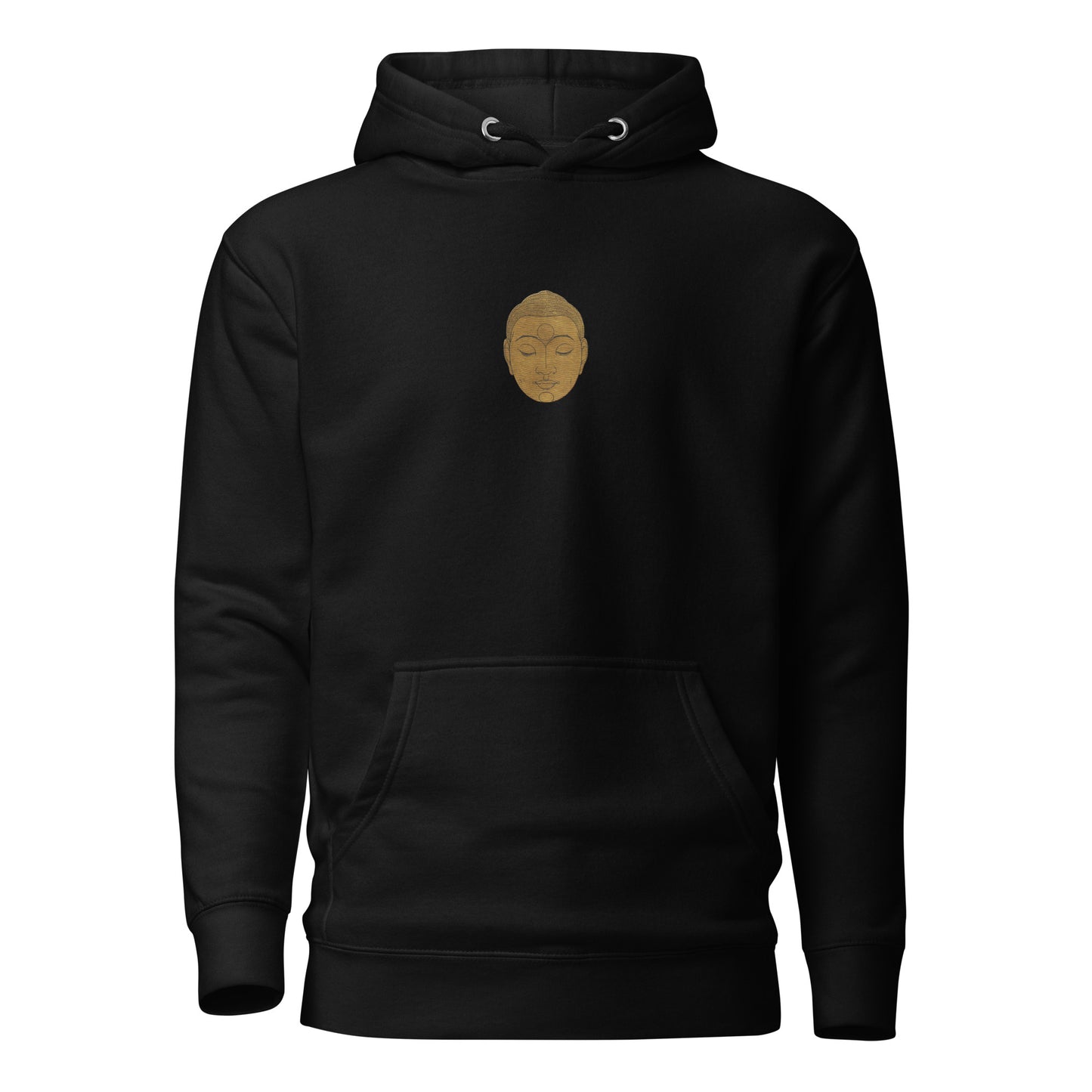 Gold Buddha Face Black Hoodie