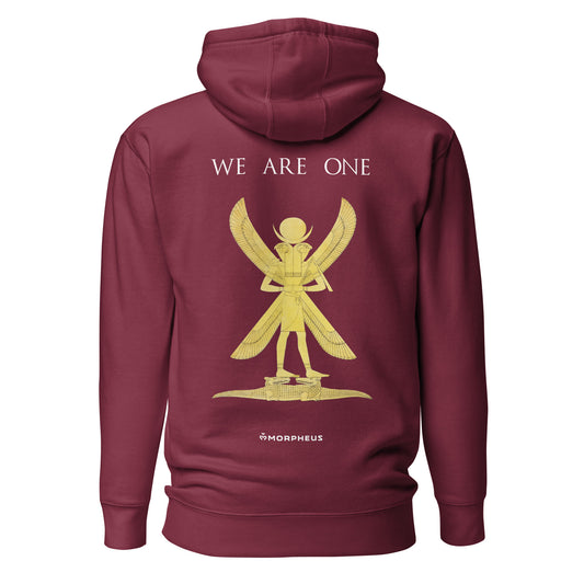 Egyptian Gold Horus Unisex Burgundy Hoodie