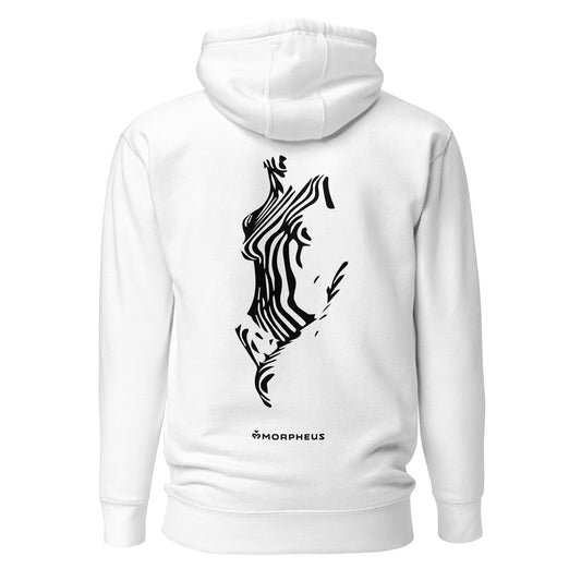 AD. Woman Silhouette Line Art White Hoodie